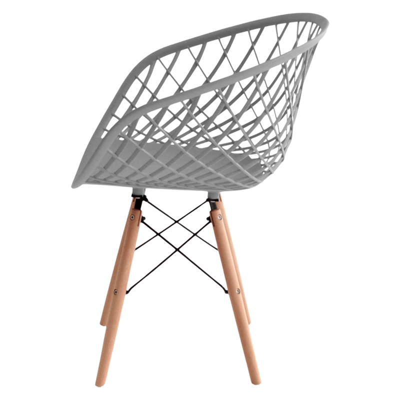 Gray Plastic Chair With Armrests-PP Chair