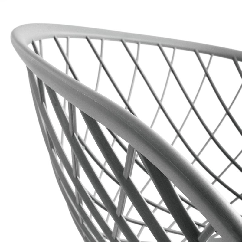 Gray Plastic Chair With Armrests-PP Chair