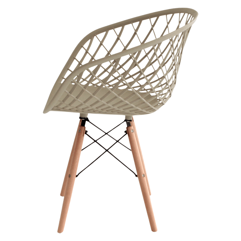 Taupe Plastic Chair With Armrests-PP Chair