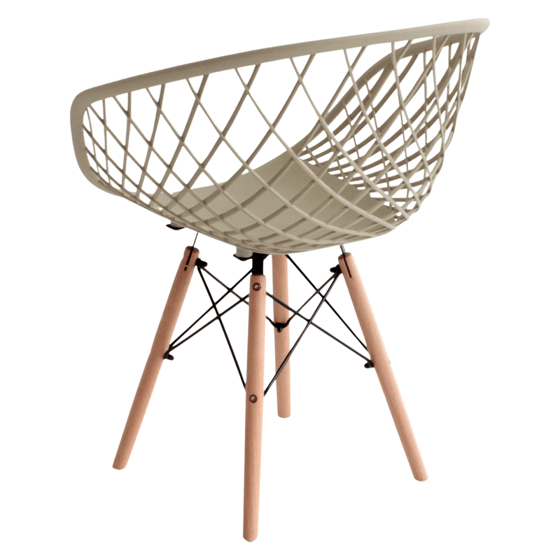 Taupe Plastic Chair With Armrests-PP Chair