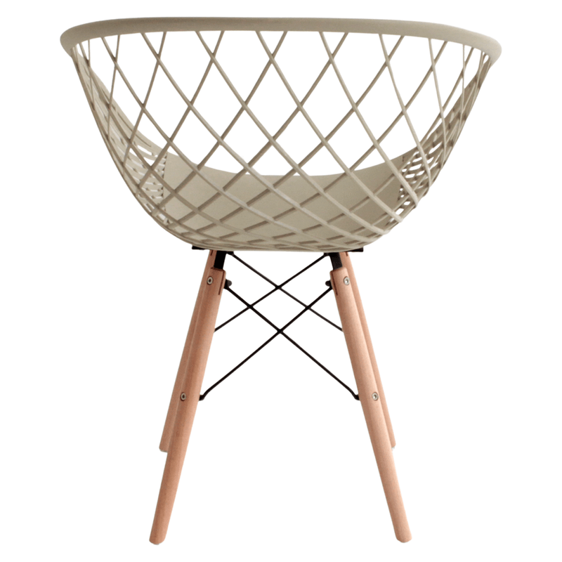 Taupe Plastic Chair With Armrests-PP Chair