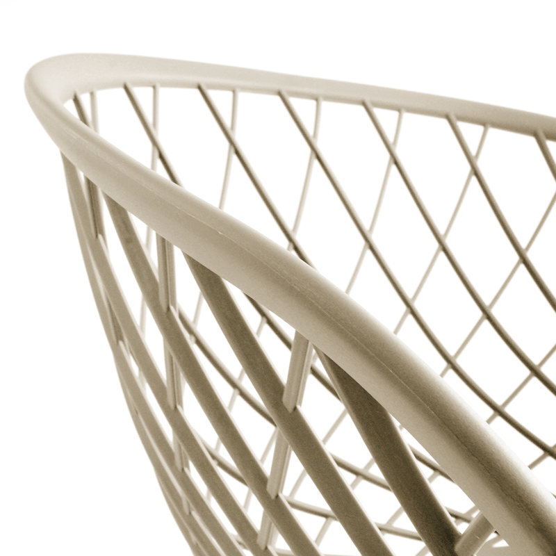 Taupe Plastic Chair With Armrests-PP Chair