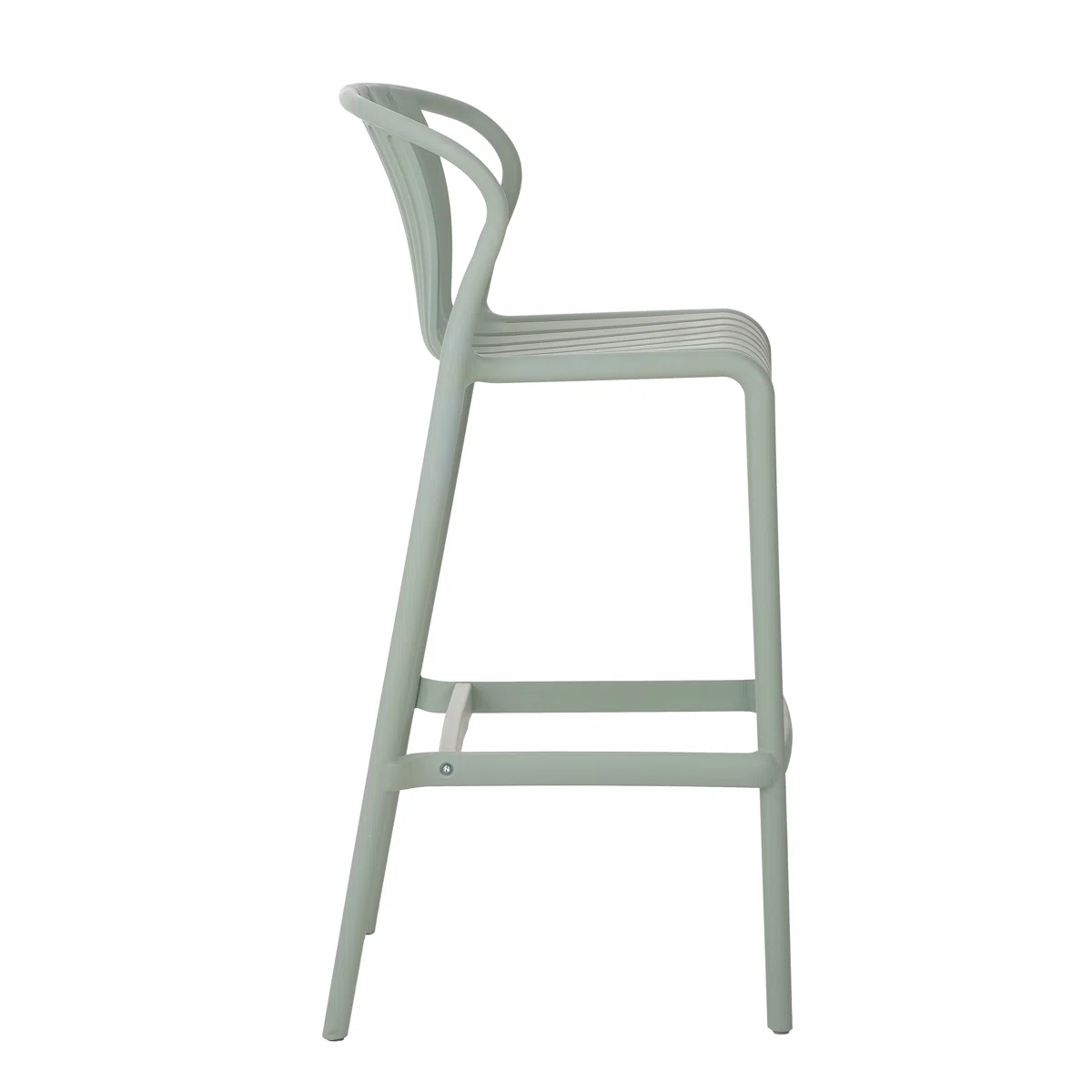 Green Polypropylene Bar Stool – Vibrant & Durable Counter-Height Seating