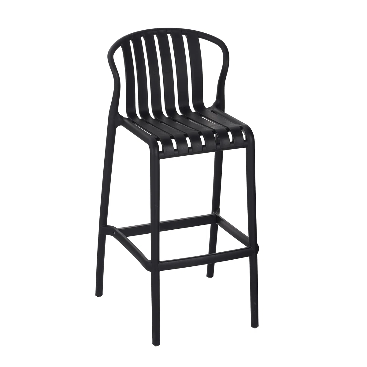 Black Polypropylene Bar Stool – Sleek & Commercial-Grade Counter Seating