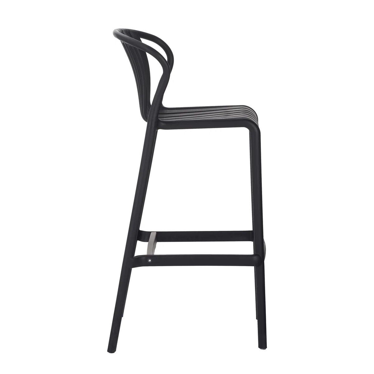 Black Polypropylene Bar Stool – Sleek & Commercial-Grade Counter Seating