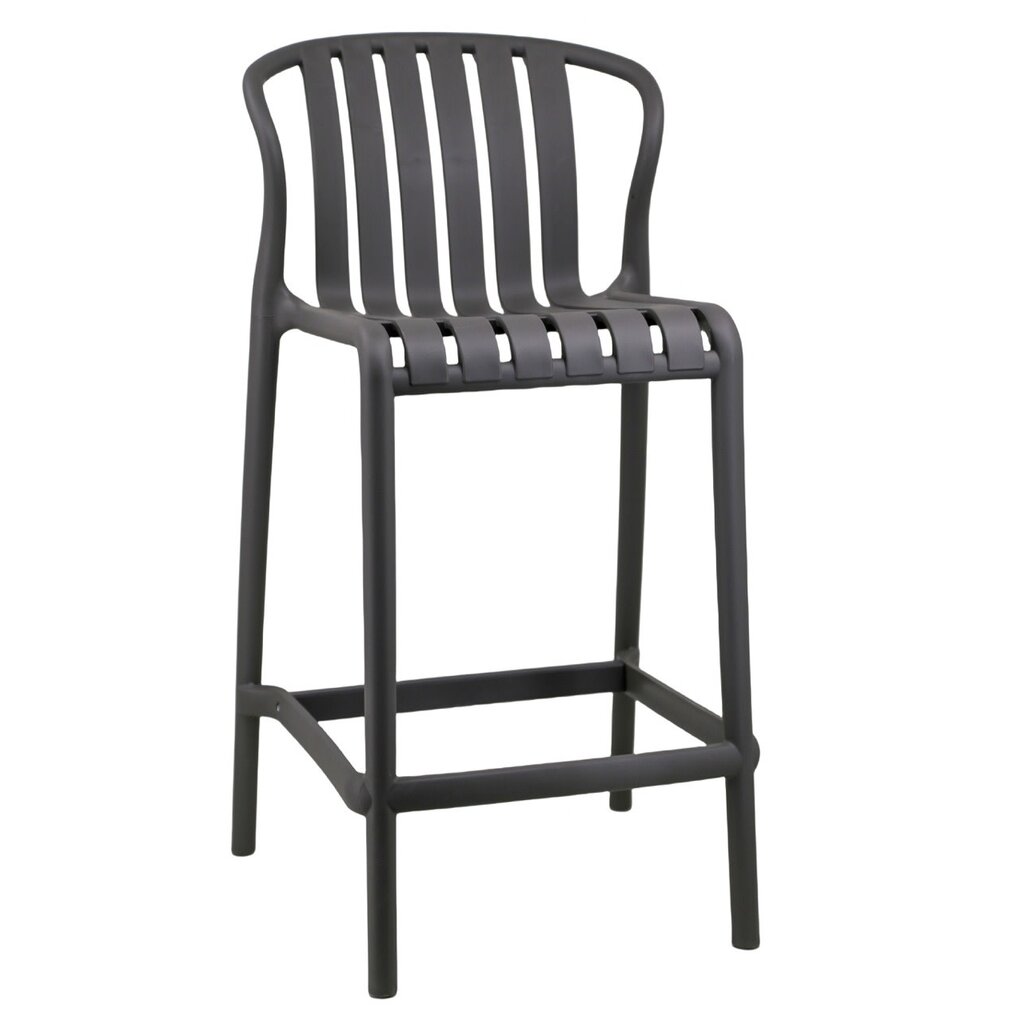 Dark Gray Polypropylene Bar Stool