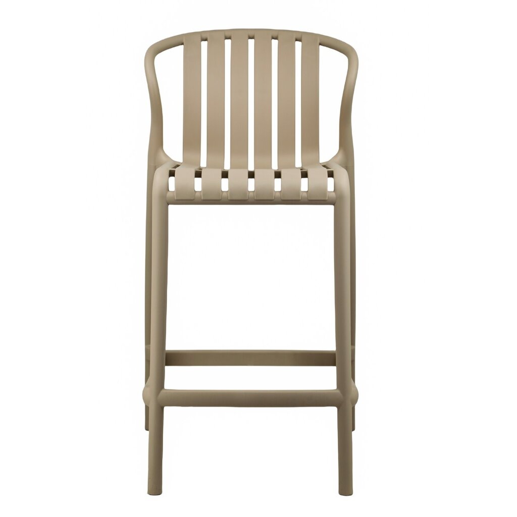 Camel-Colored Polypropylene Bar Stool