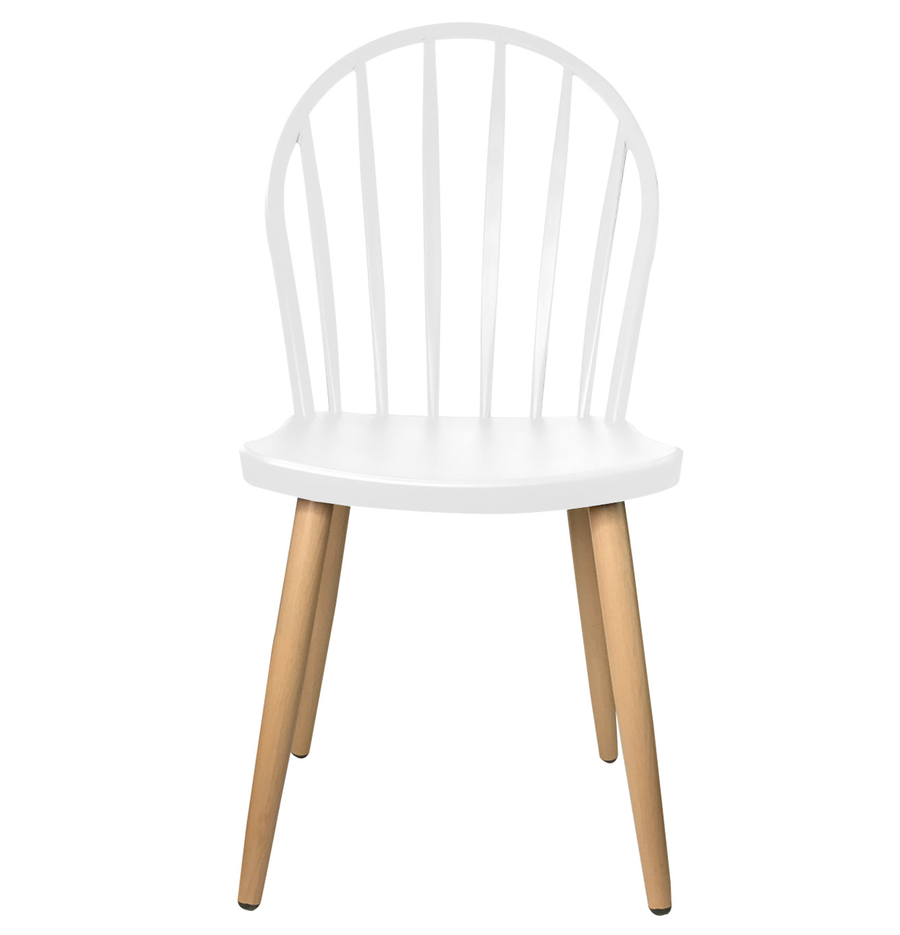 Stylish White Plastic Dining Chair With Metal Legs-PP Chair
