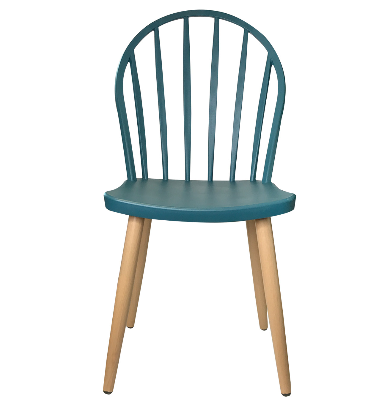 Stylish Navy Blue Plastic Dining Chair With Metal Legs-PP Chair