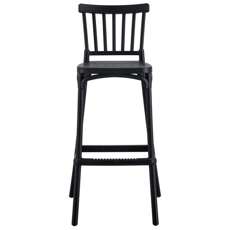Black Windsor PP Bar Stool, Stackable Plastic High Bar Chair for Cafe & Restaurant