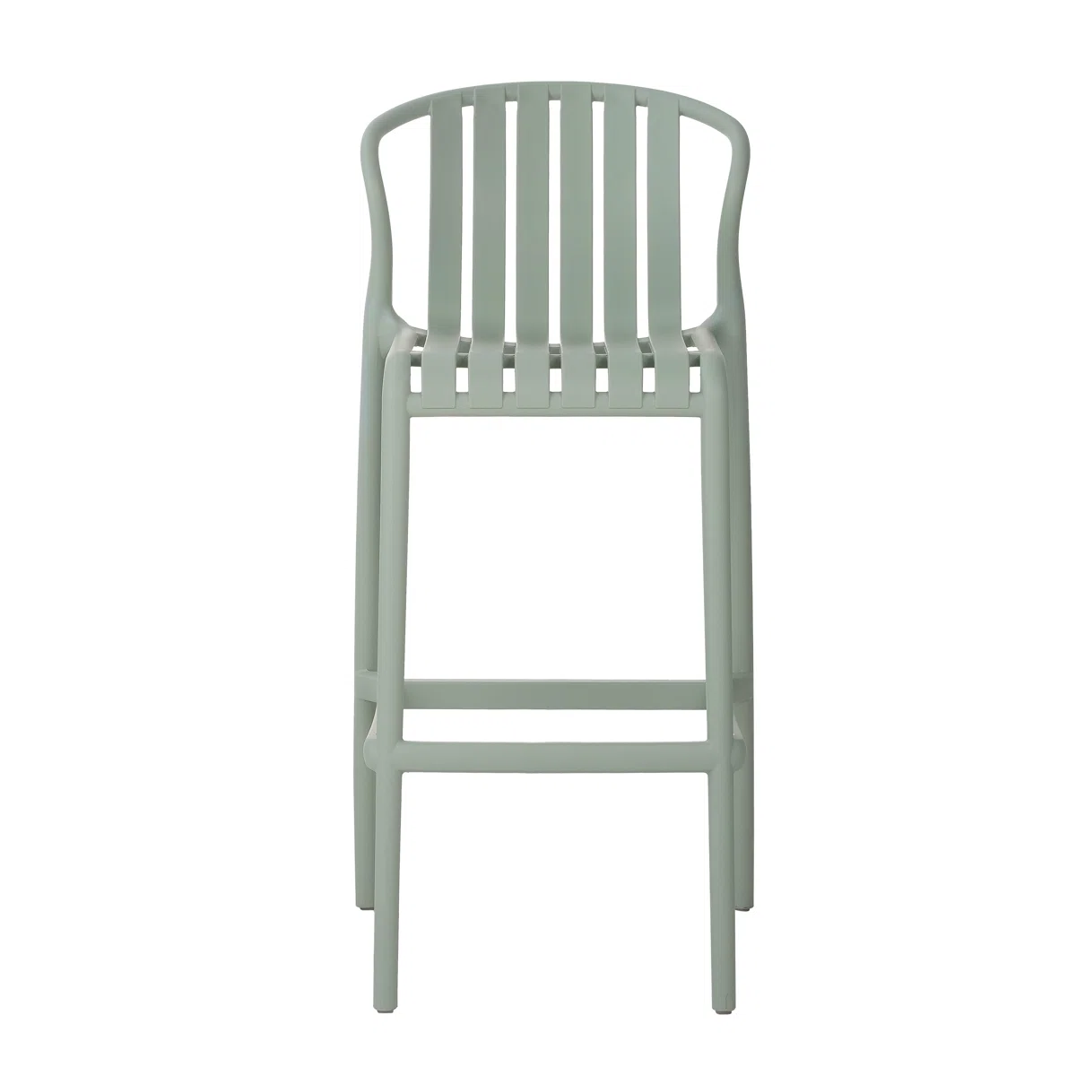 Green Polypropylene Bar Stool – Vibrant & Durable Counter-Height Seating