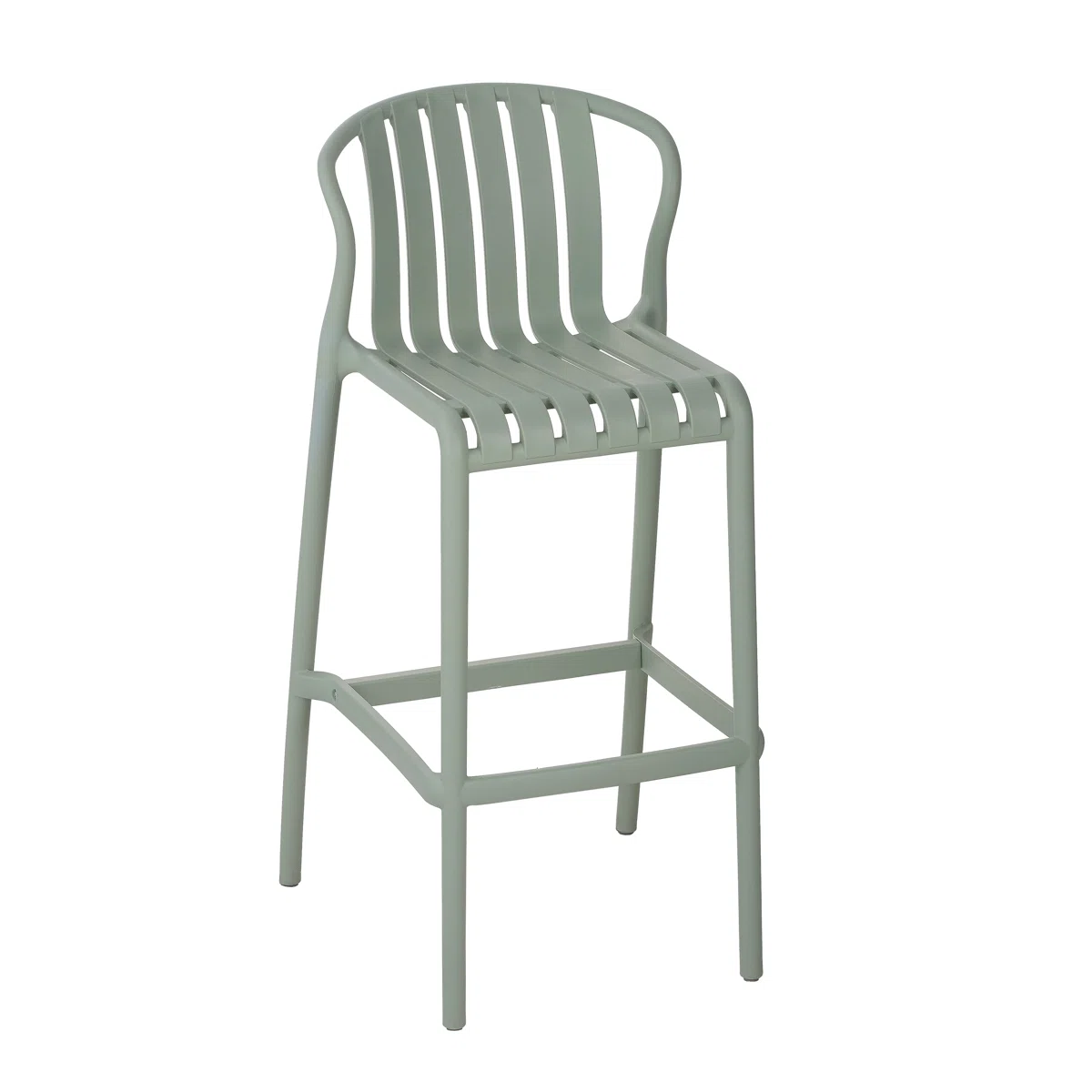 Green Polypropylene Bar Stool – Vibrant & Durable Counter-Height Seating
