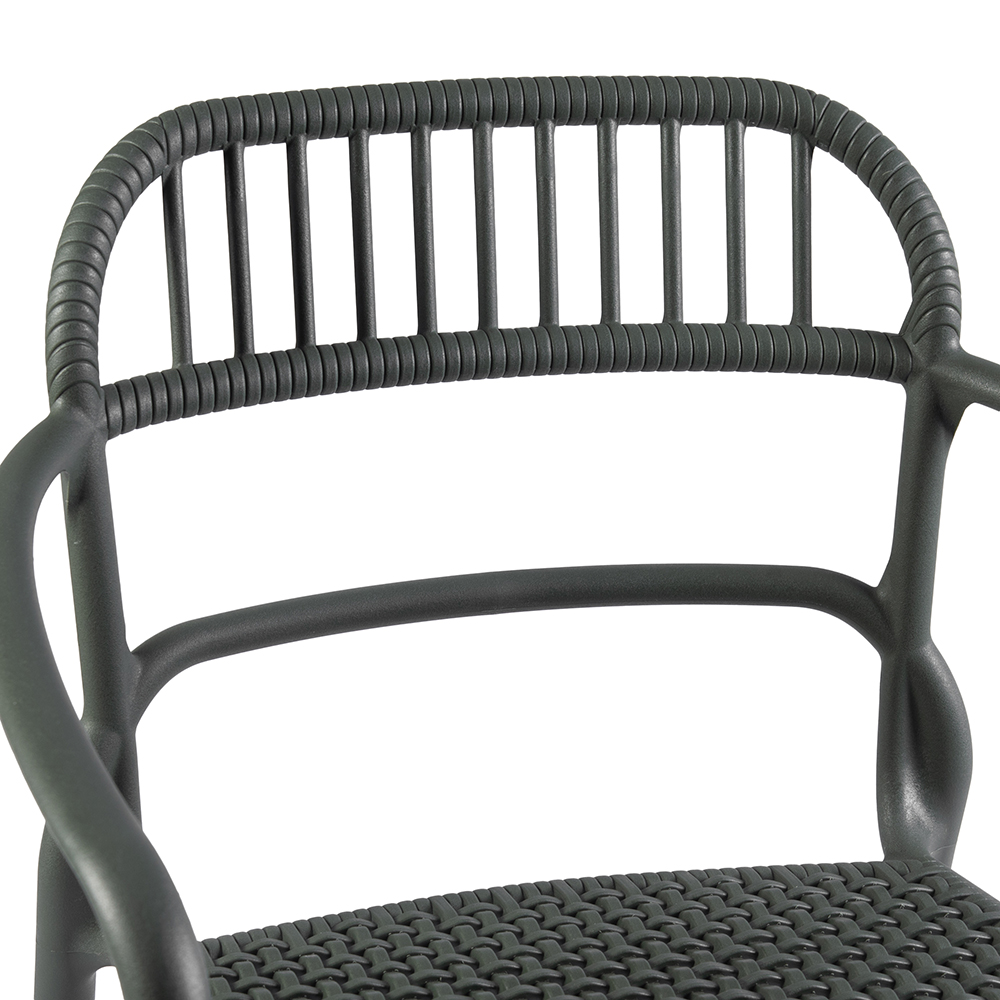 All PP Split Assembled Vertical Slatted Armchair Perforated Seat Plastic Dining Chair Stackable for Cafe Hotel Patio Wholesale
