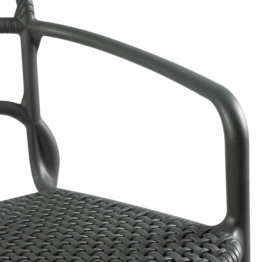 All PP Split Assembled Vertical Slatted Armchair Perforated Seat Plastic Dining Chair Stackable for Cafe Hotel Patio Wholesale