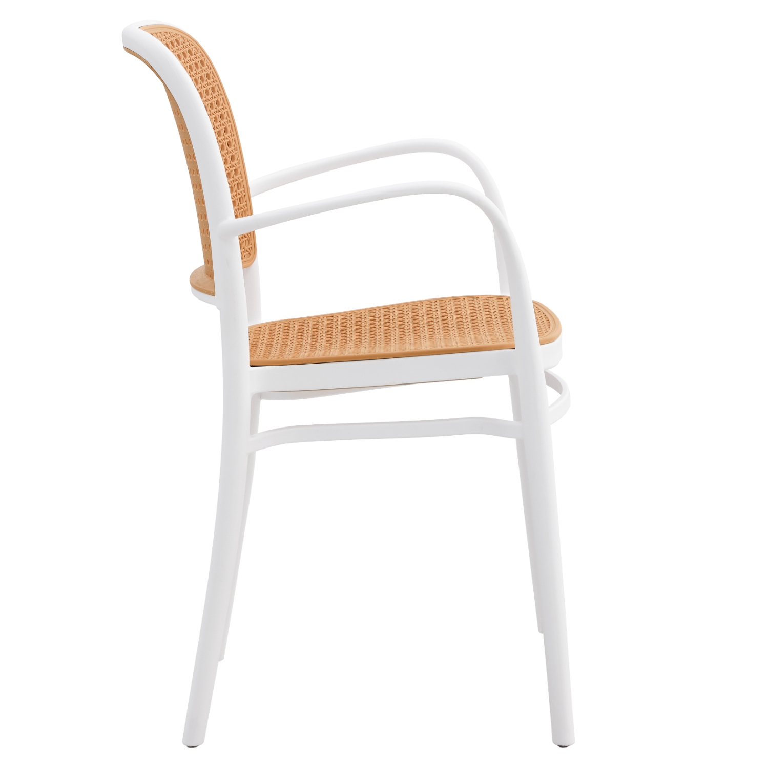 White-Beige PP Armchair-PP Chair