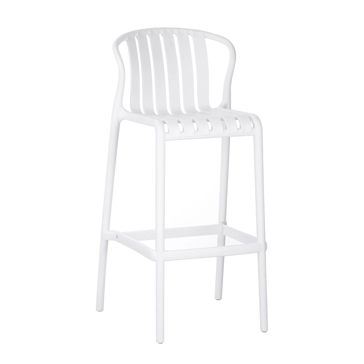 White Polypropylene Bar Stool – Modern & Durable Counter-Height Seating
