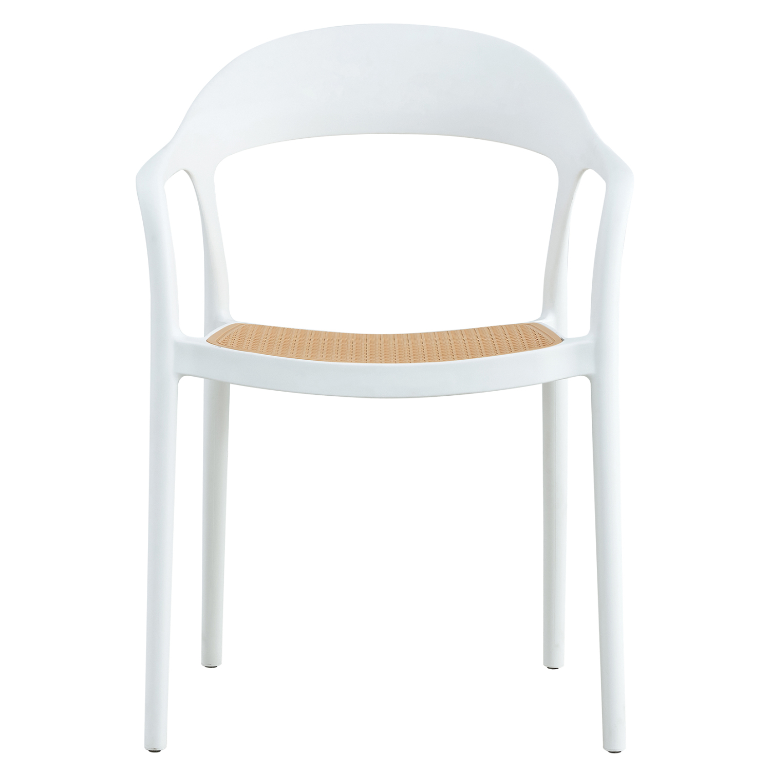 White-Beige PP Material Armchair-PP Chair