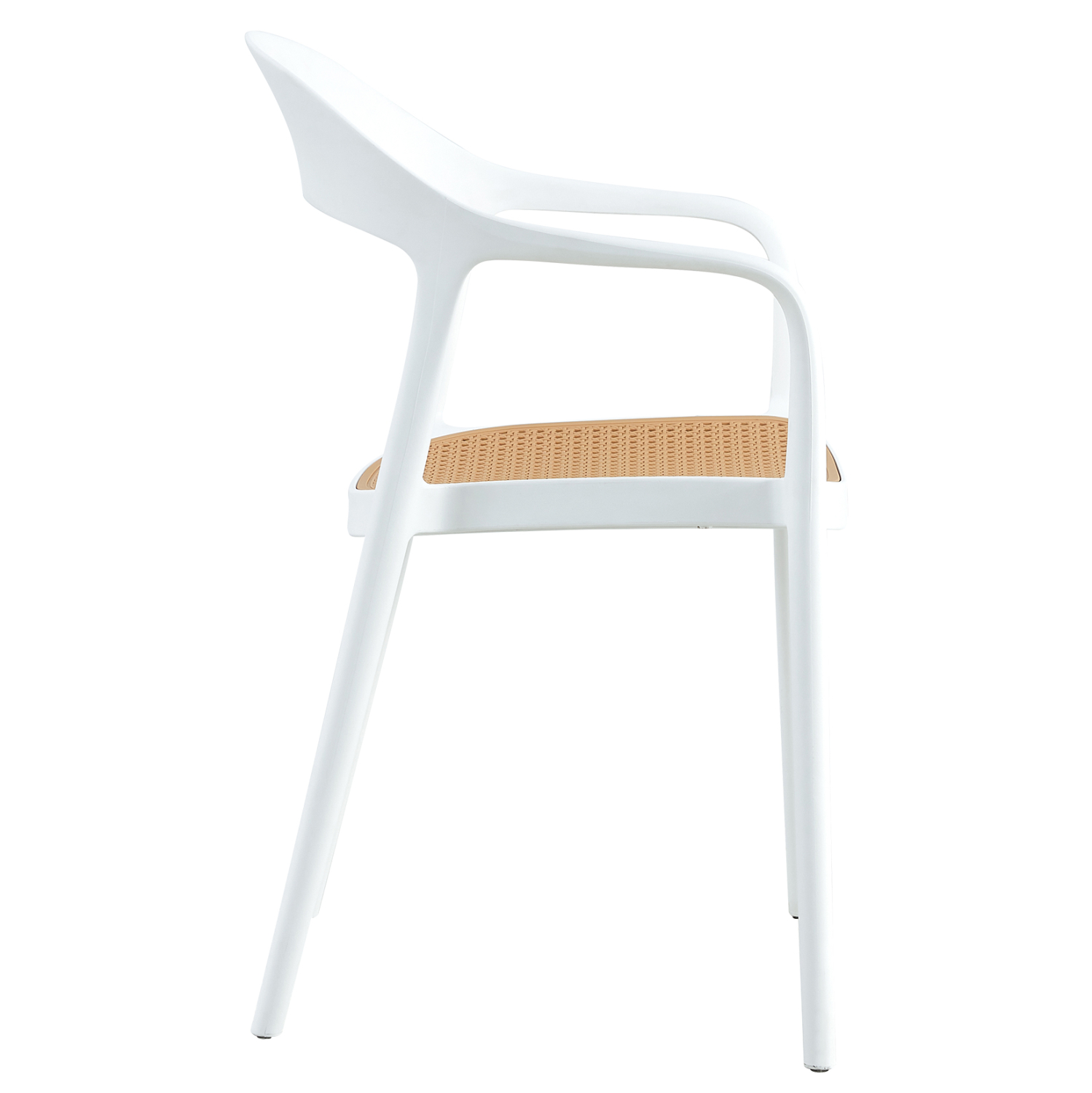 White-Beige PP Material Armchair-PP Chair