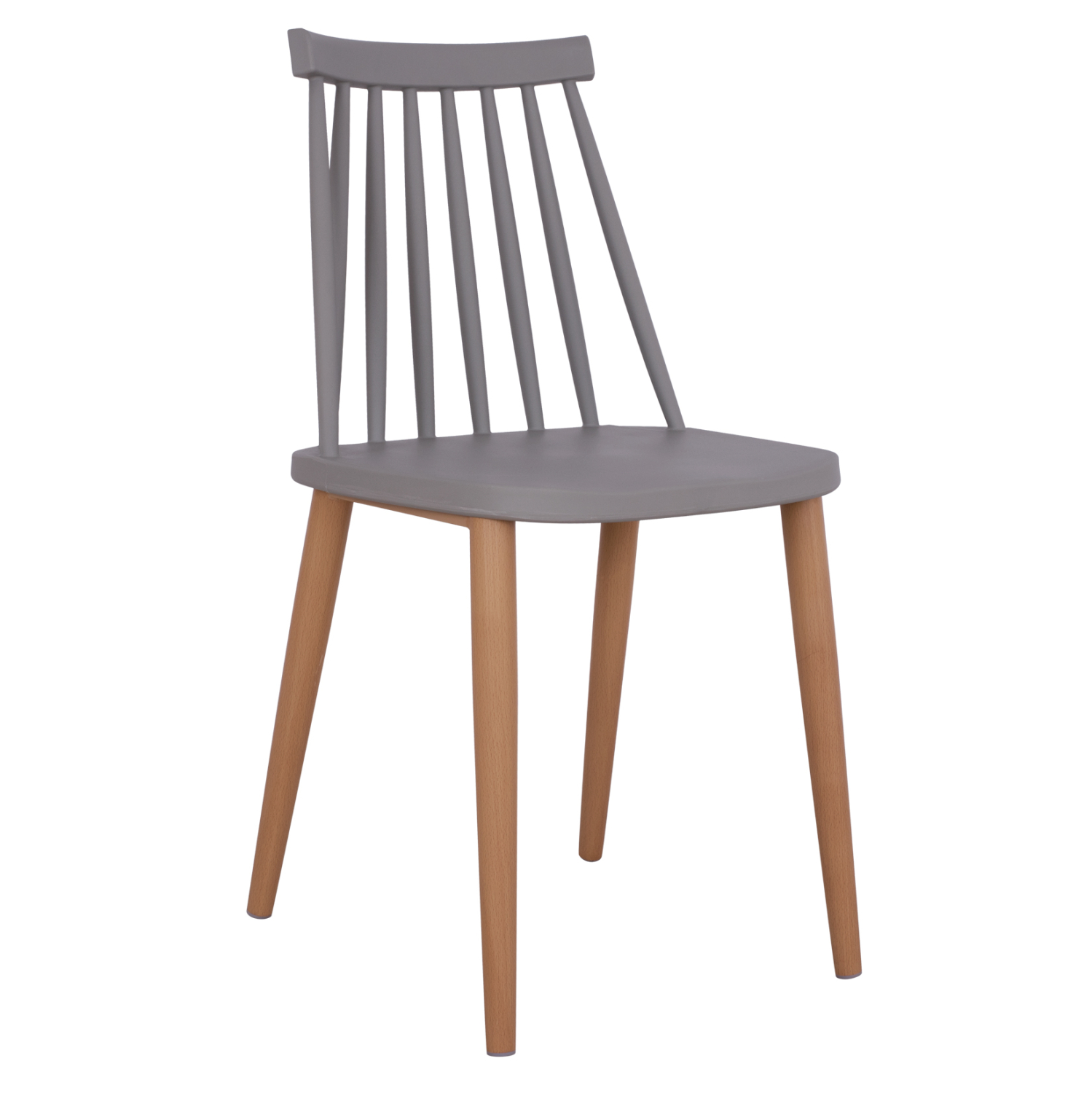 Modern Windsor Style PP Plastic Dining Chair with Heat-Transfer Metal Legs - Commercial Cafe & Kitchen Chair