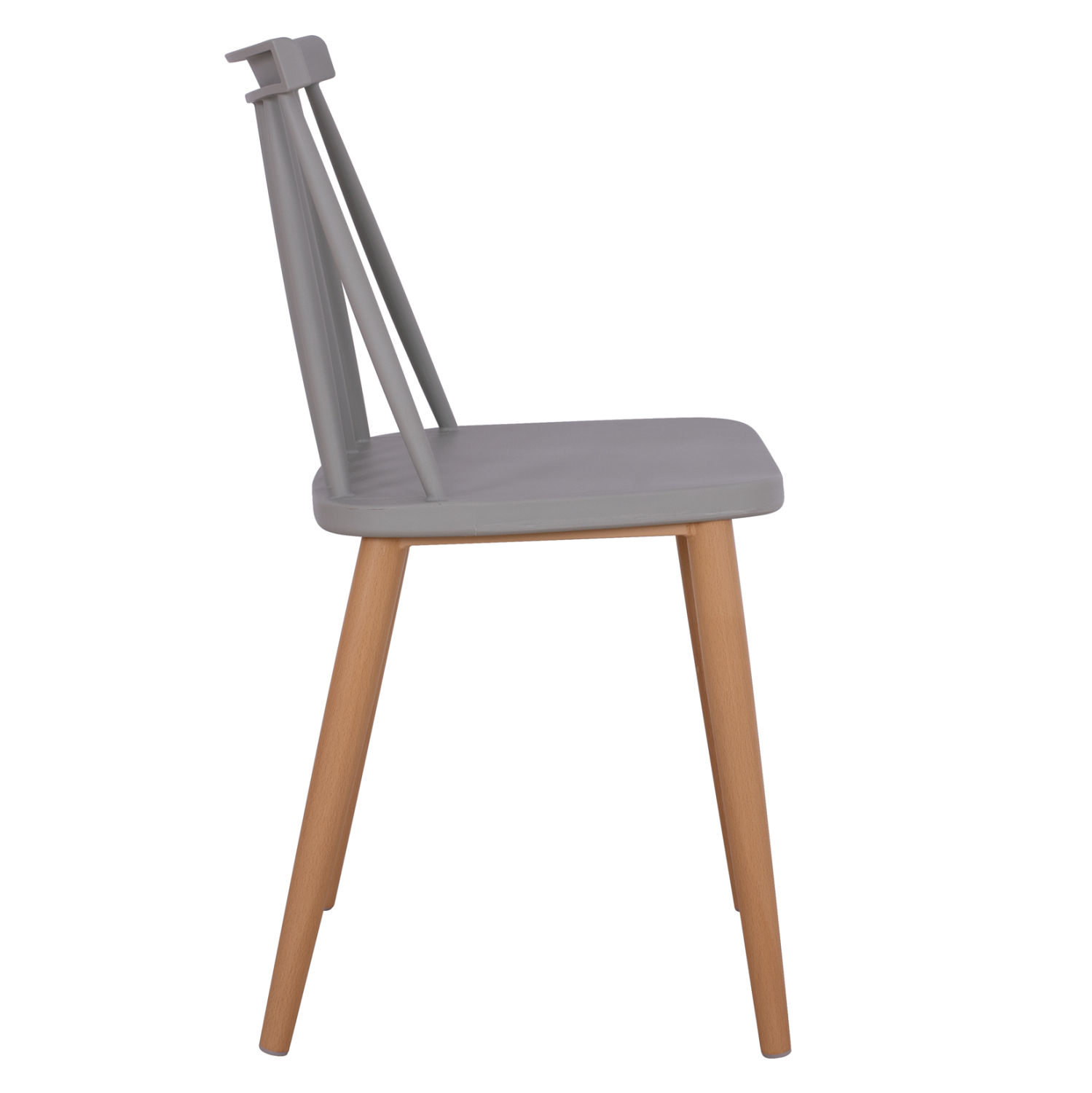 Modern Windsor Style PP Plastic Dining Chair with Heat-Transfer Metal Legs - Commercial Cafe & Kitchen Chair