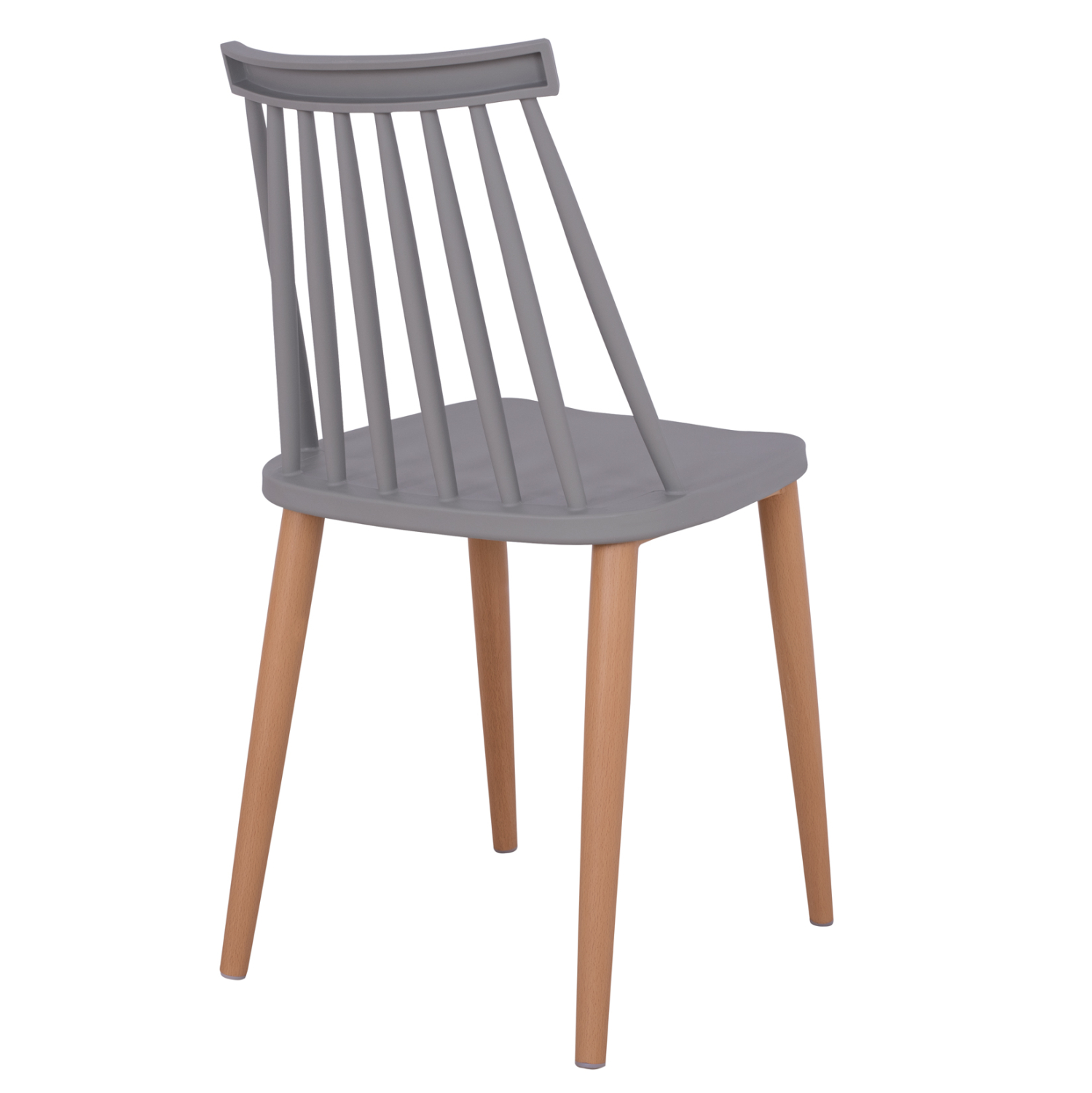 Modern Windsor Style PP Plastic Dining Chair with Heat-Transfer Metal Legs - Commercial Cafe & Kitchen Chair
