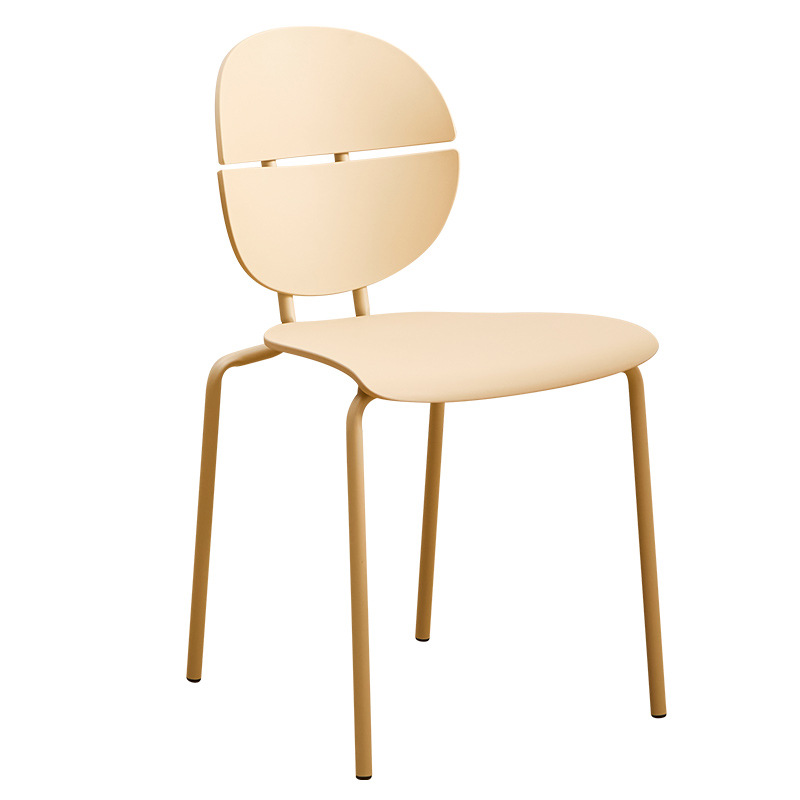 Beige Polypropylene Side Chair With Metal Feet-PP Chair