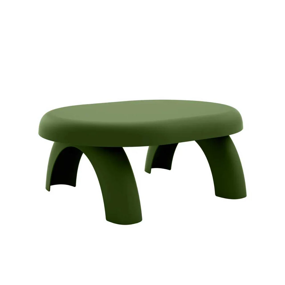 PP Plastic Oval Coffee Table, Sculptural Modern Side Table for Hotel & Lounge Decor