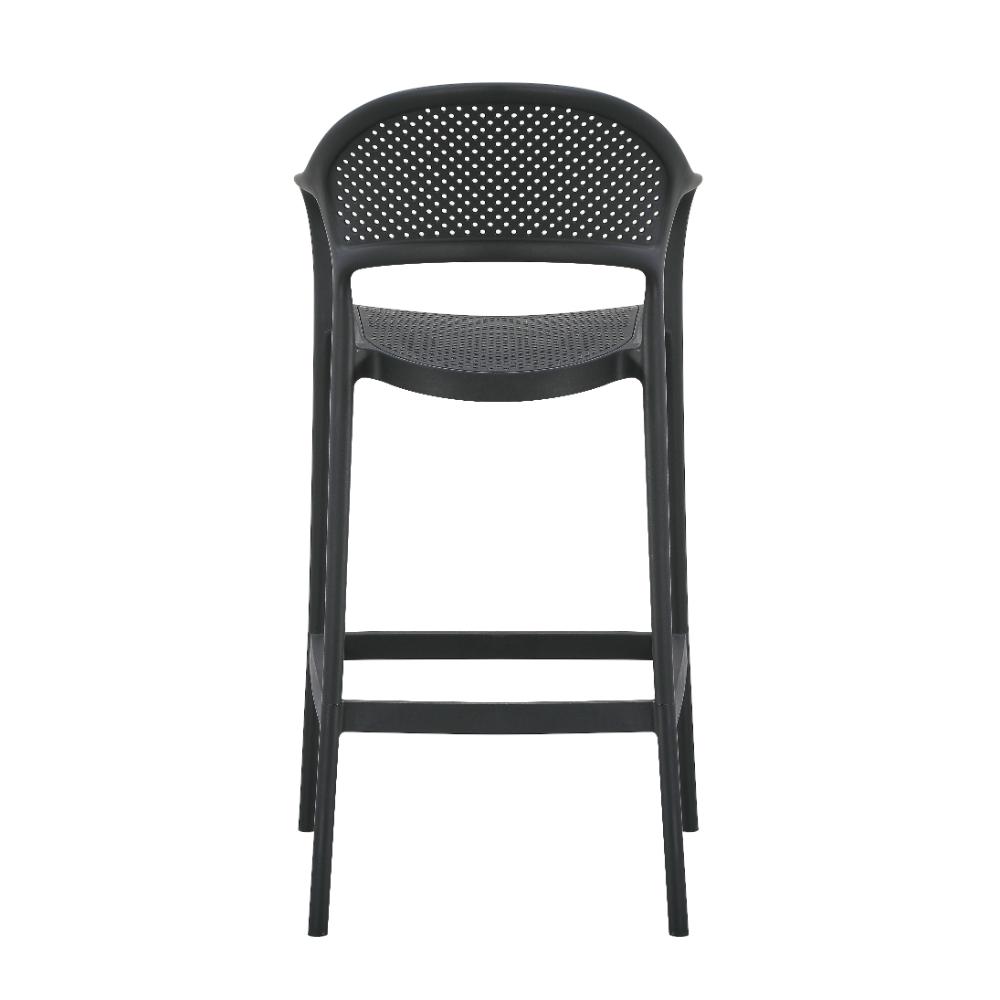 Modern PP Plastic Bar Stool with Armrests & Footrest for Commercial Use