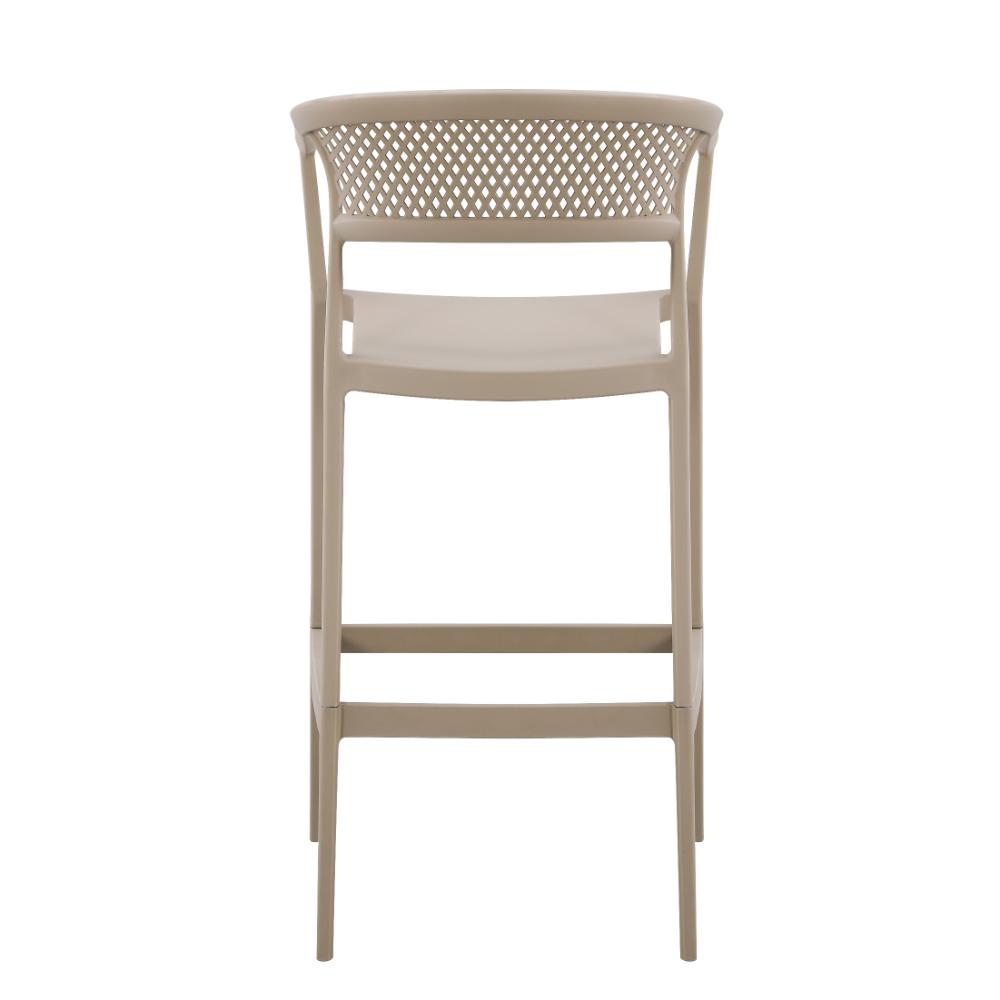 Modern PP Plastic Bar Stool with Armrests & Footrest