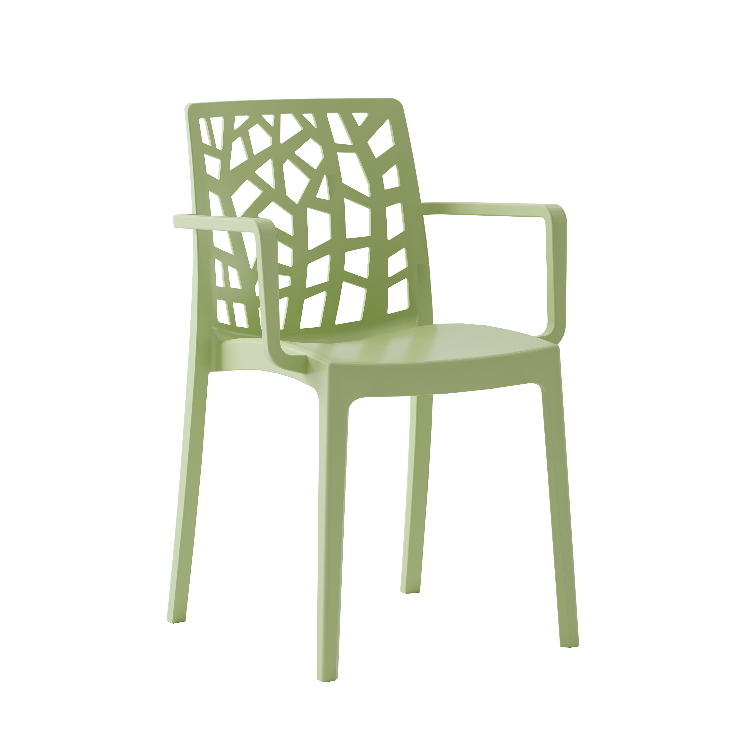 Green Polypropylene Armchair-PP Chair