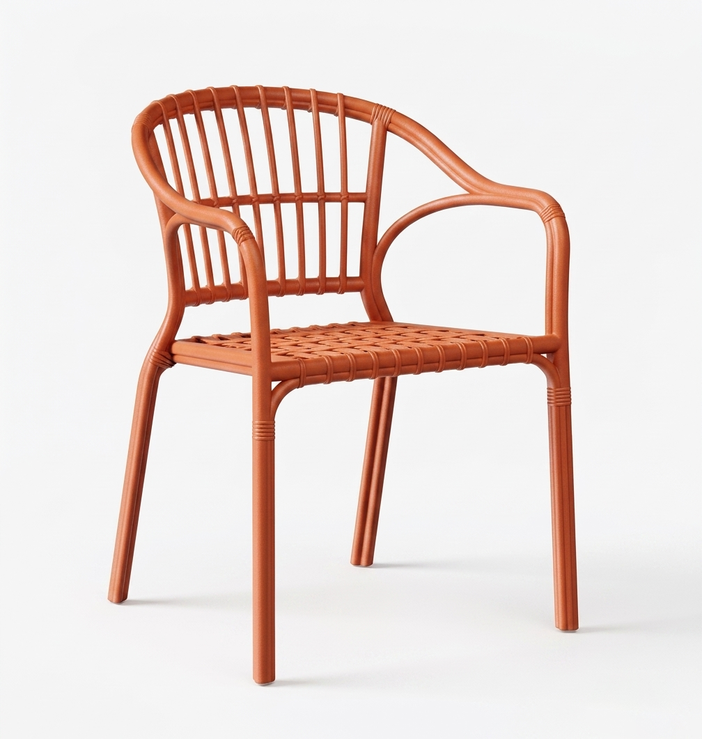 Modern Rattan Style PP Plastic Armchair | Injection Molded Outdoor Dining Chair Manufacturer