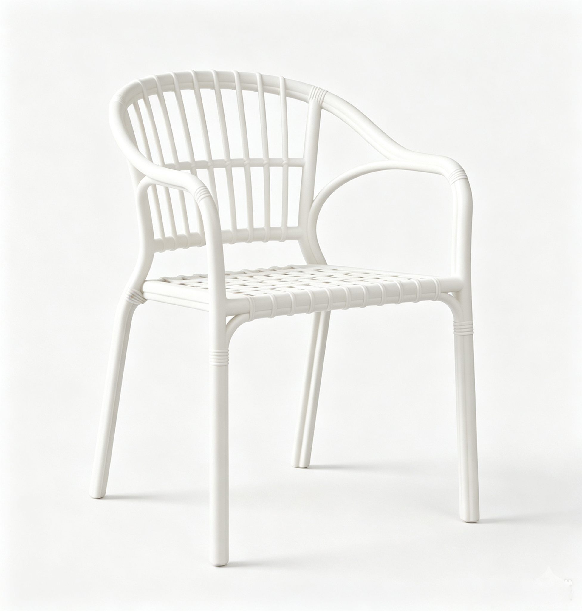 Modern Rattan Style PP Plastic Armchair | Injection Molded Outdoor Dining Chair Manufacturer