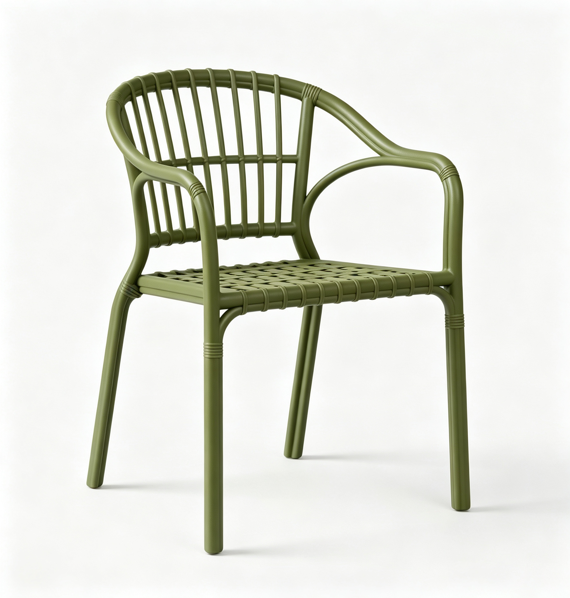 Modern Rattan Style PP Plastic Armchair | Injection Molded Outdoor Dining Chair Manufacturer