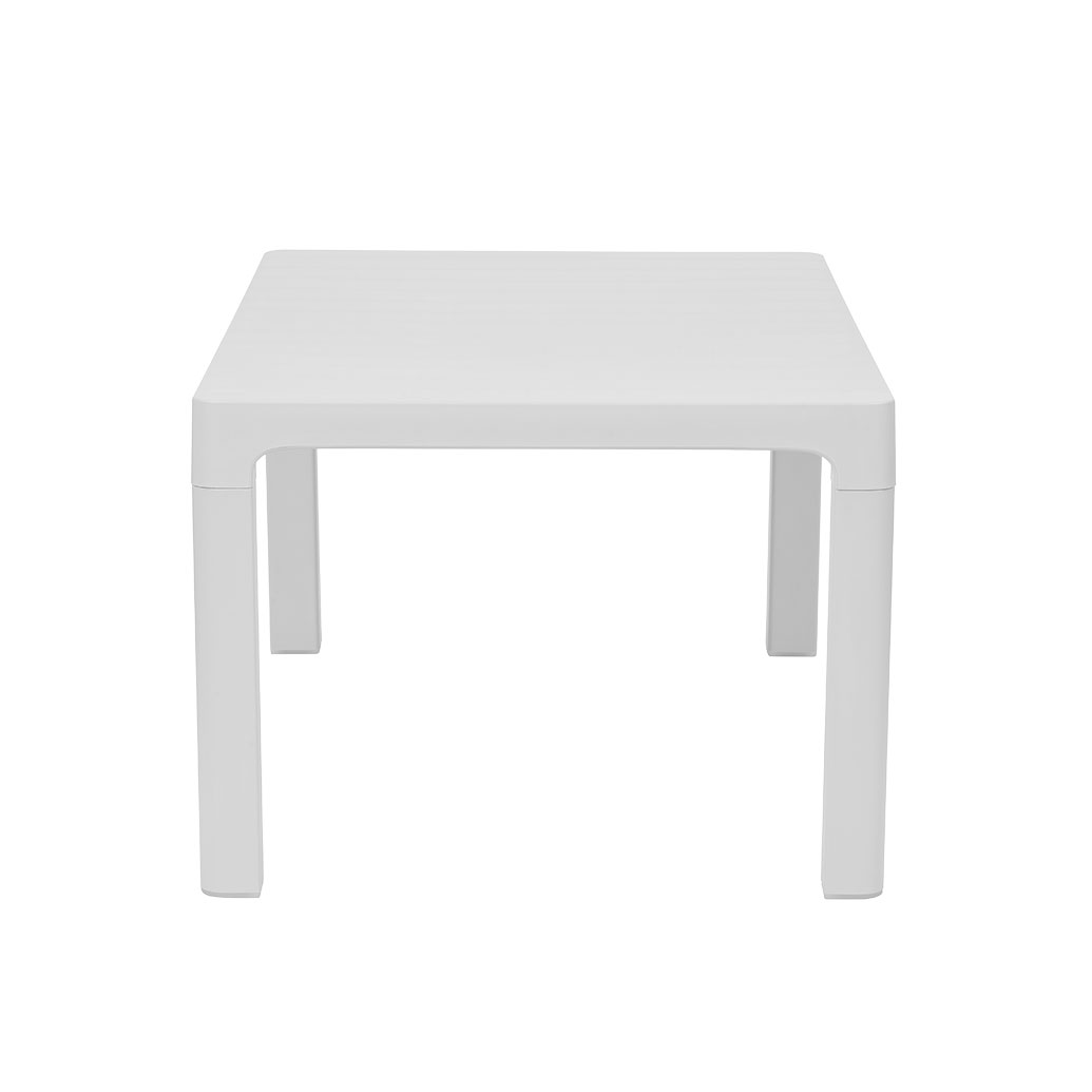 Split Assembled Horizontal Slatted PP Rectangular Coffee Table Non-Stackable Plastic Outdoor Lounge Table for Hotel Resort Patio Wholesale