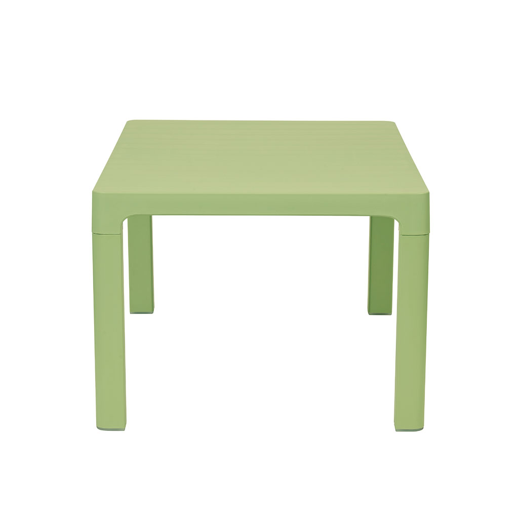 Commercial Slatted PP Rectangular Dining Table One-Piece Injection Molded Outdoor Plastic Patio Table for Hotel Cafe Restaurant Wholesale