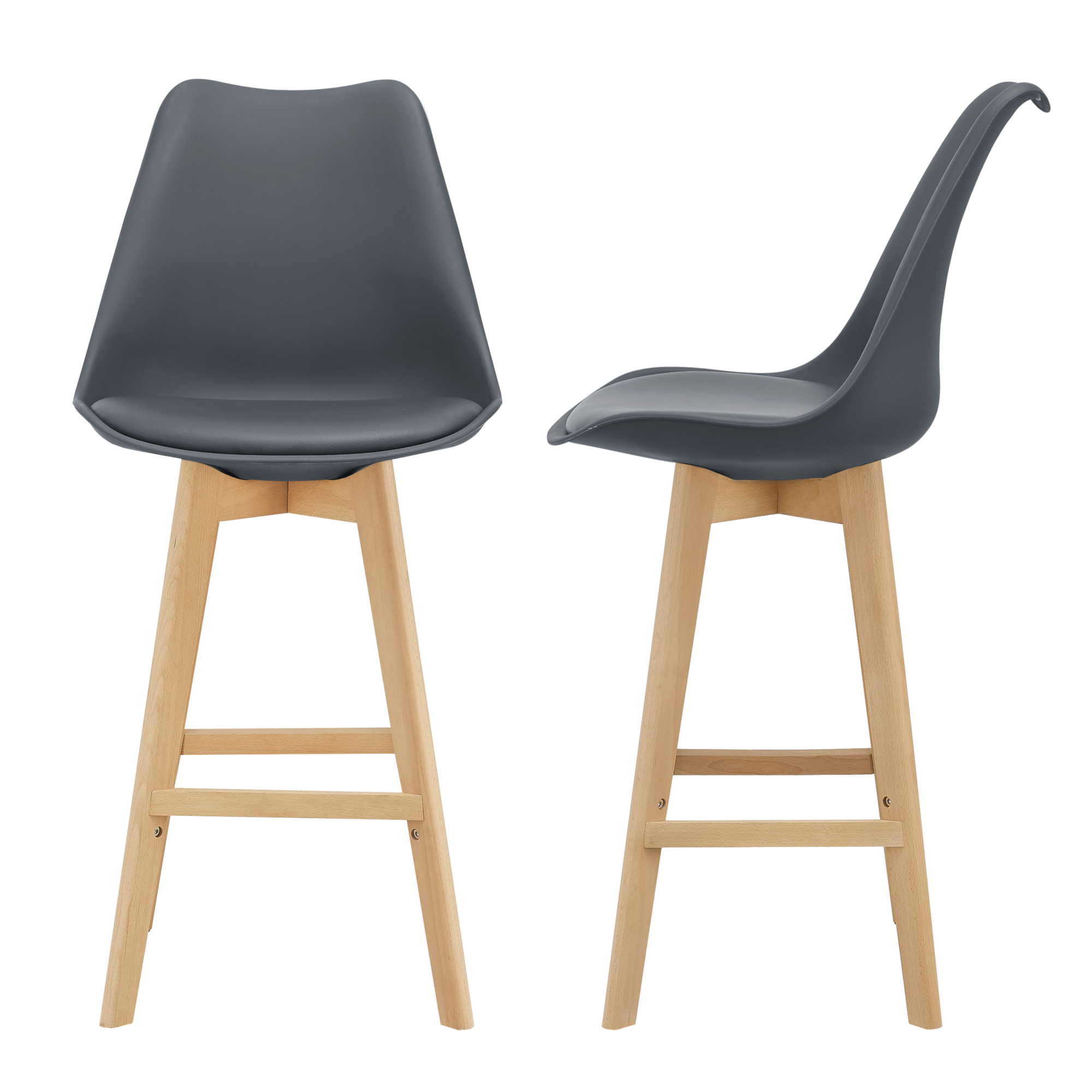 Tulip Bar Stool In Dark Grey-PP Chair