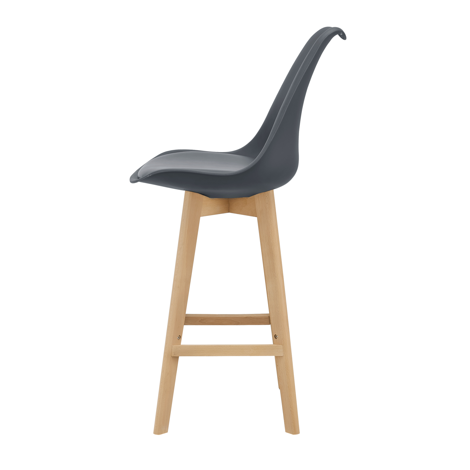 Tulip Bar Stool In Dark Grey-PP Chair