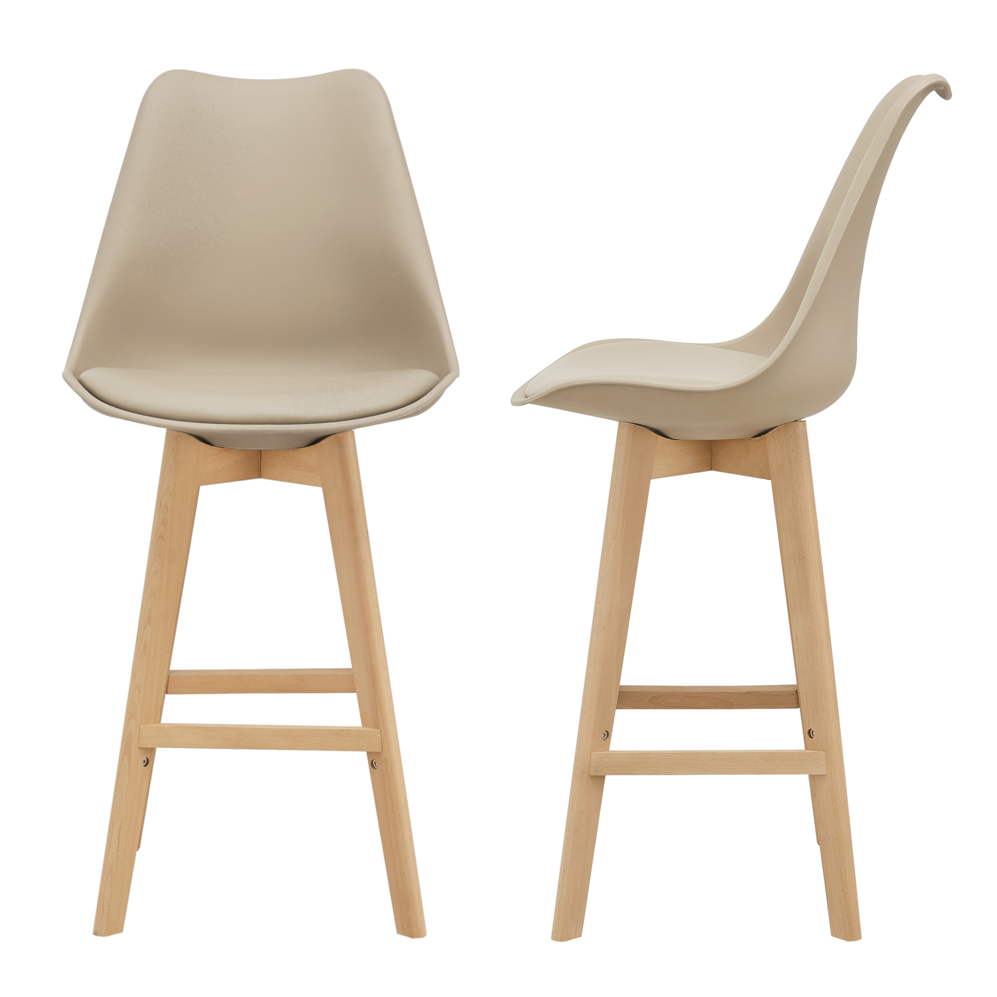 Tulip Bar Stool In Taupe-PP Chair