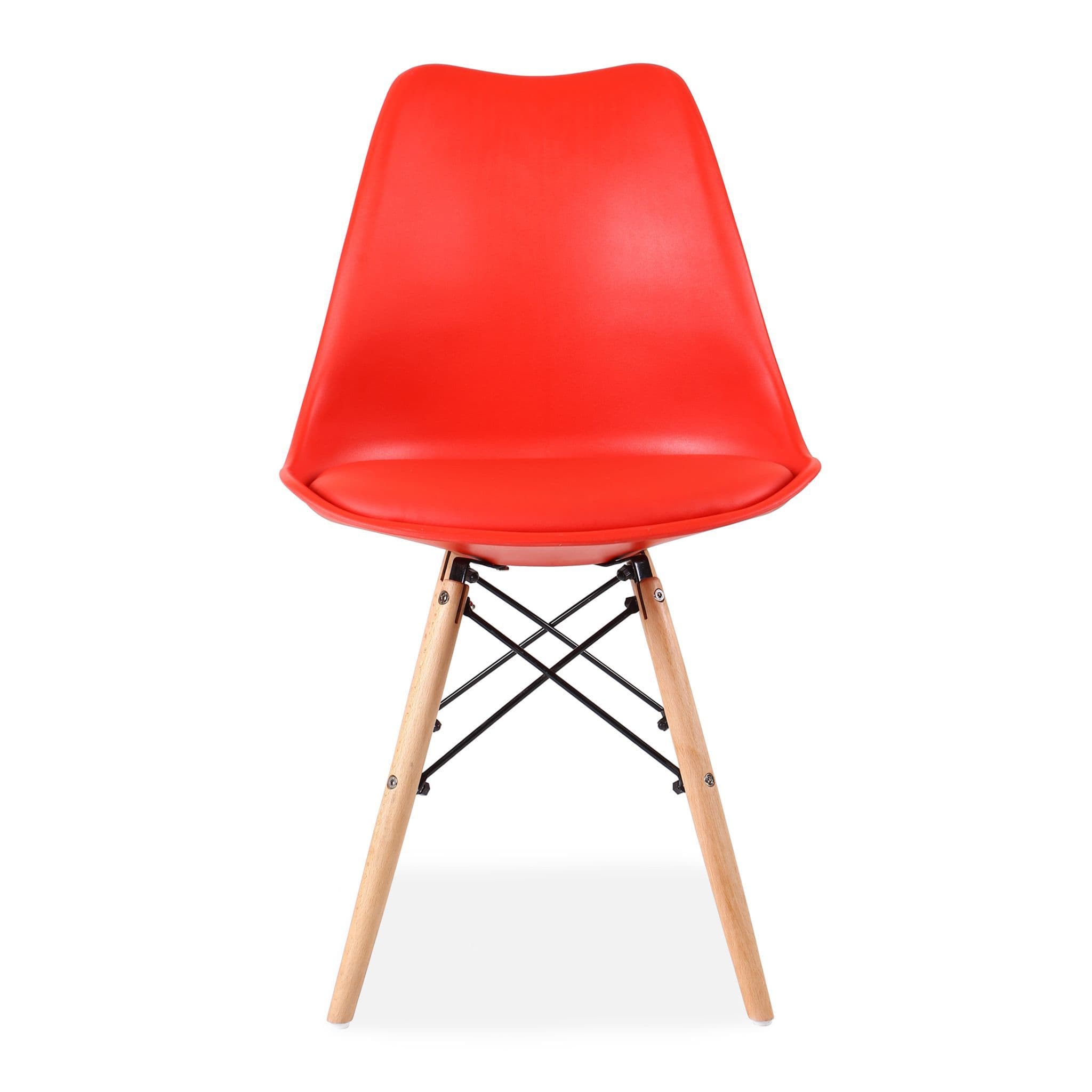 Red Tulip Chair Eiffel Wood Feet-PP Chair