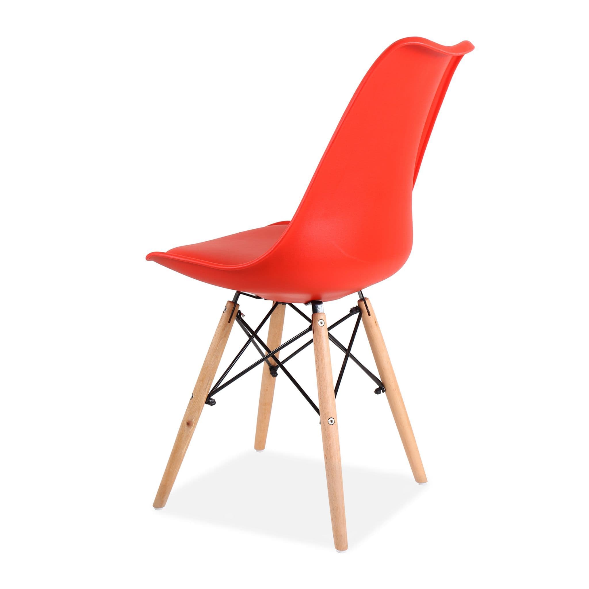 Red Tulip Chair Eiffel Wood Feet-PP Chair