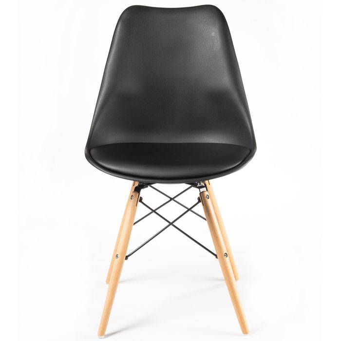 Black Tulip Chair Eiffel Wood Feet-PP Chair