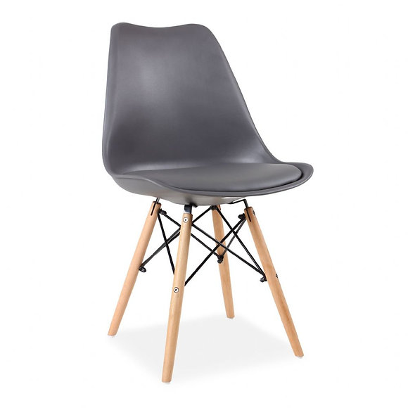 Dark Grey Tulip Chair Eiffel Wood Feet-PP Chair