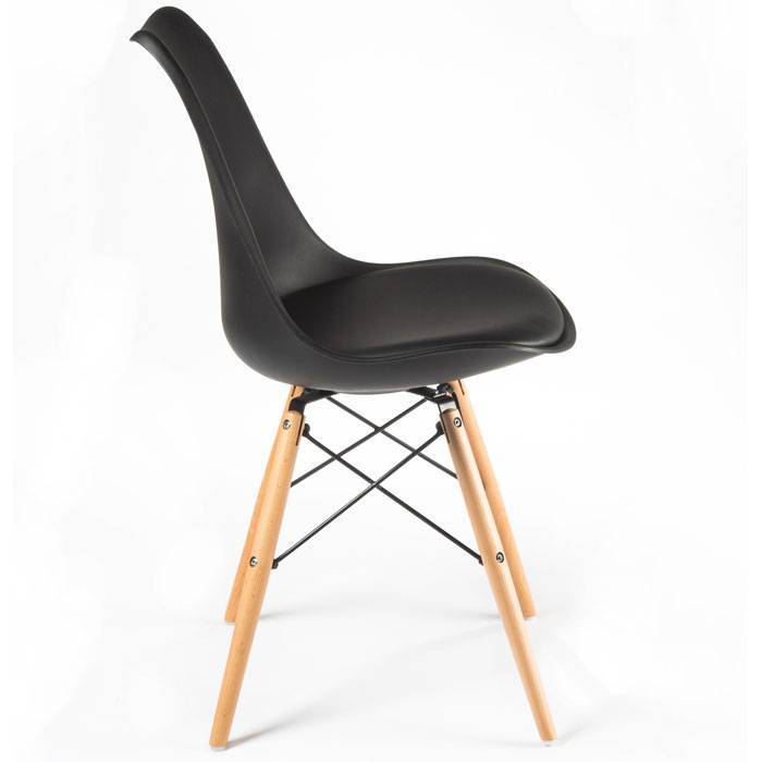 Black Tulip Chair Eiffel Wood Feet-PP Chair