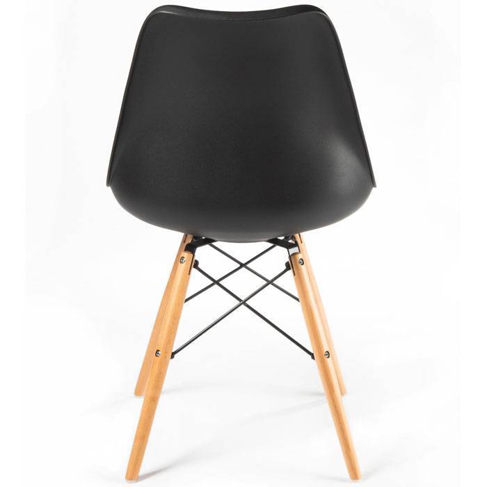 Black Tulip Chair Eiffel Wood Feet-PP Chair