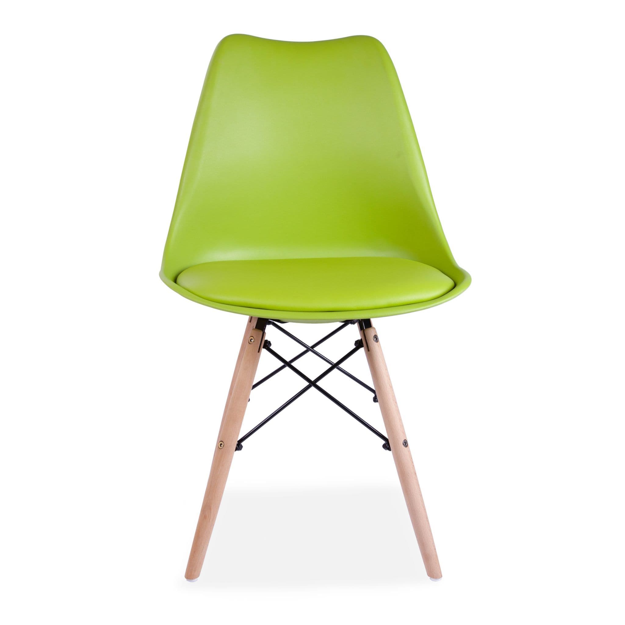 Green Tulip Chair Eiffel Wood Feet-PP Chair
