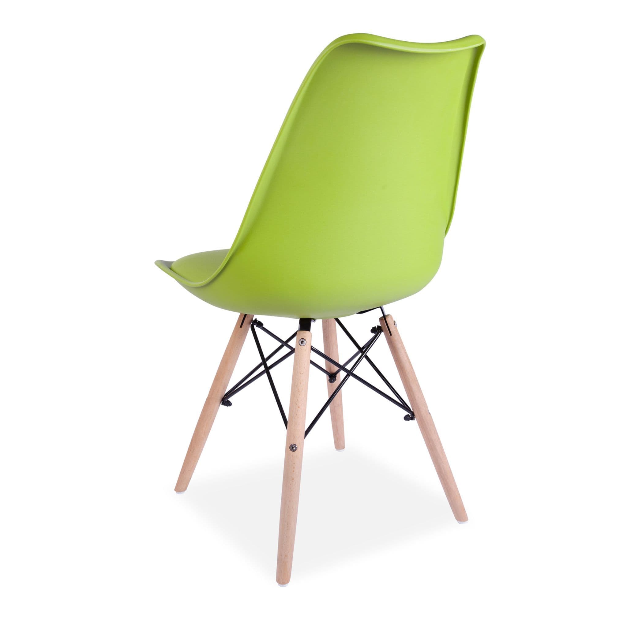 Green Tulip Chair Eiffel Wood Feet-PP Chair