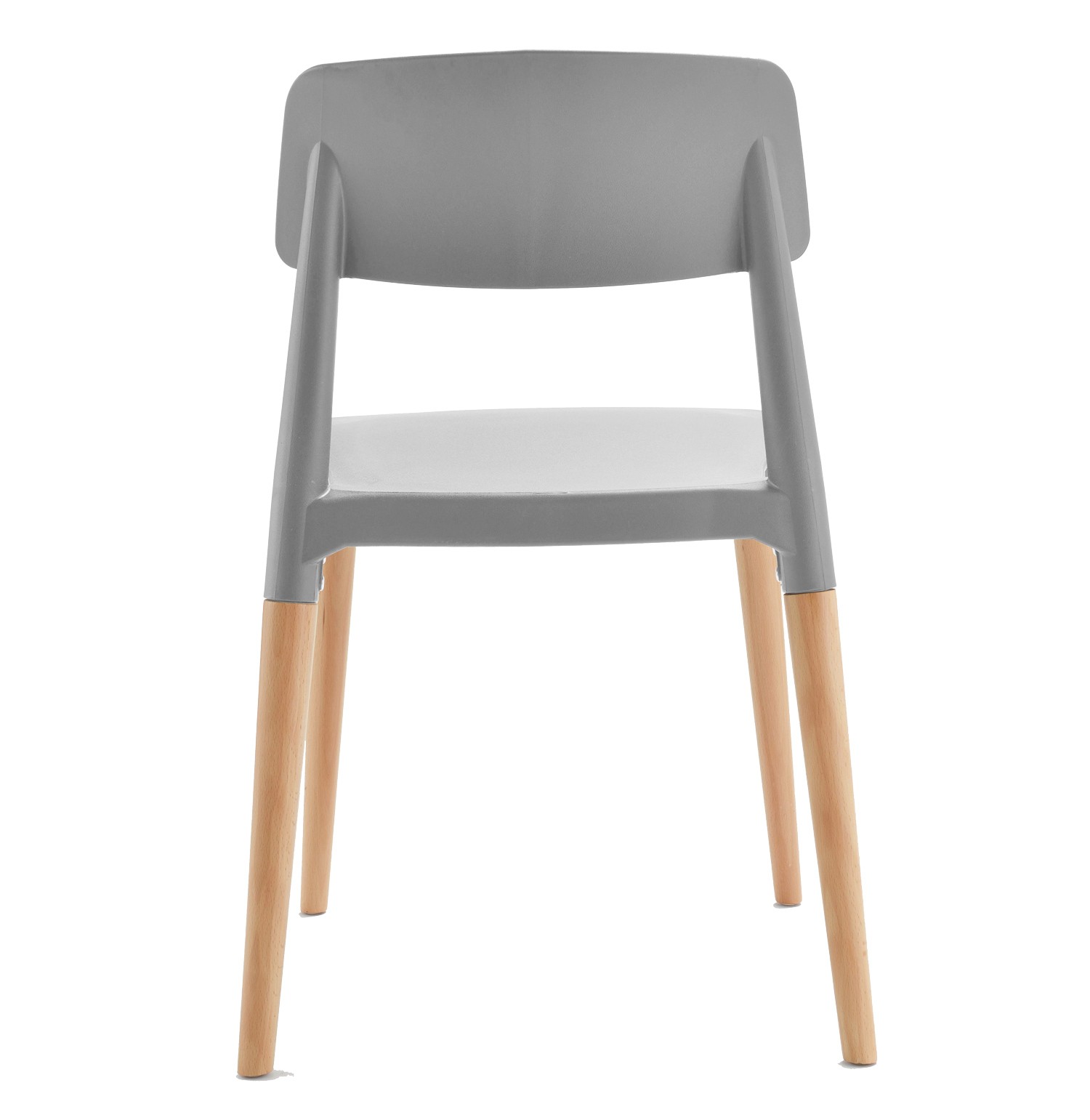 Genius Chair Grey Seat Wooden Feet-PP Chair