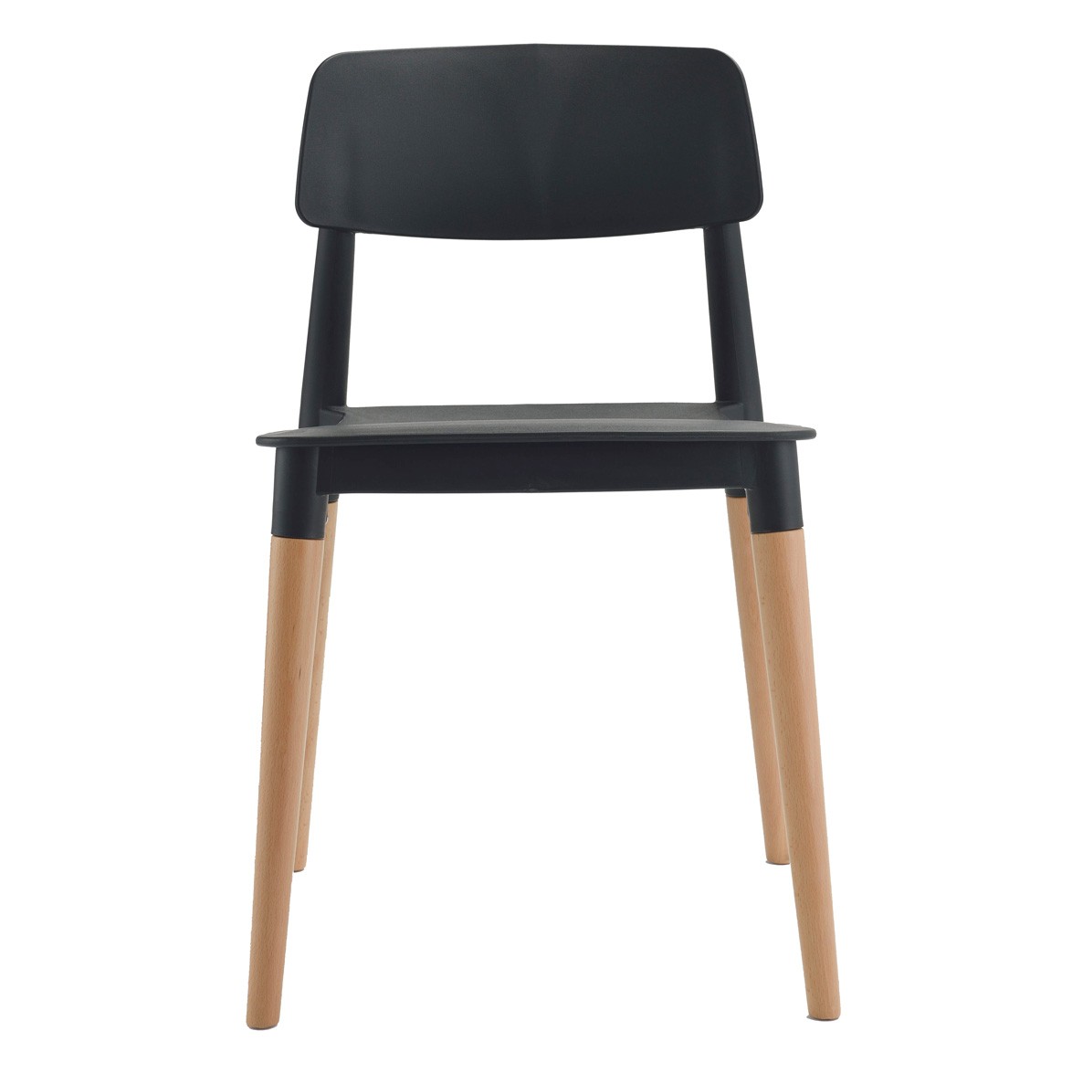 Genius Chair Black Seat Wooden Feet-PP Chair