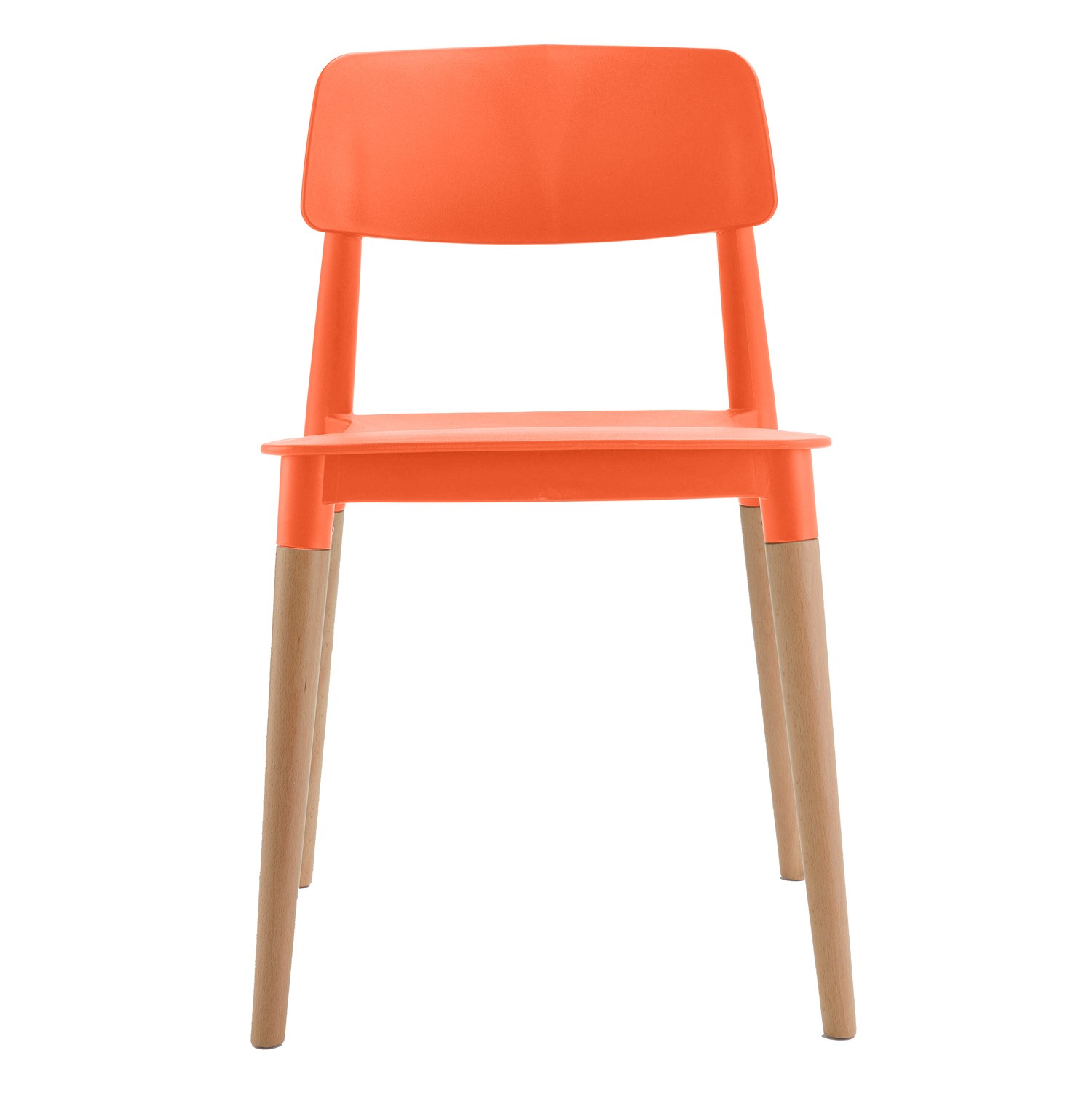 Genius Chair Orange Seat Wooden Feet-PP Chair