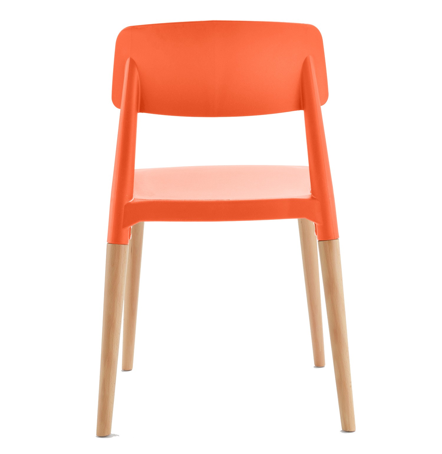 Genius Chair Orange Seat Wooden Feet-PP Chair